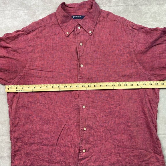 Cremieux Collection Linen Shirt Mens XL Red Lightweight Summer Button Down Shirt - Picture 15 of 16